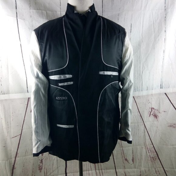 NWT AZZURO 46S 2 Button Black Suit Jacket - Picture 8 of 10